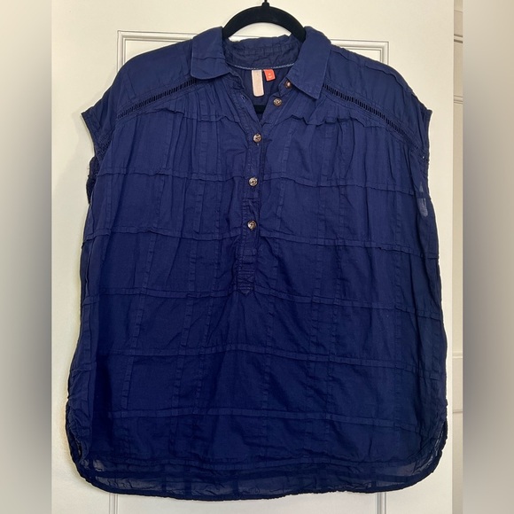 Anthropologie Pilcro Serena Surf Navy Top (XS) - Picture 5 of 6